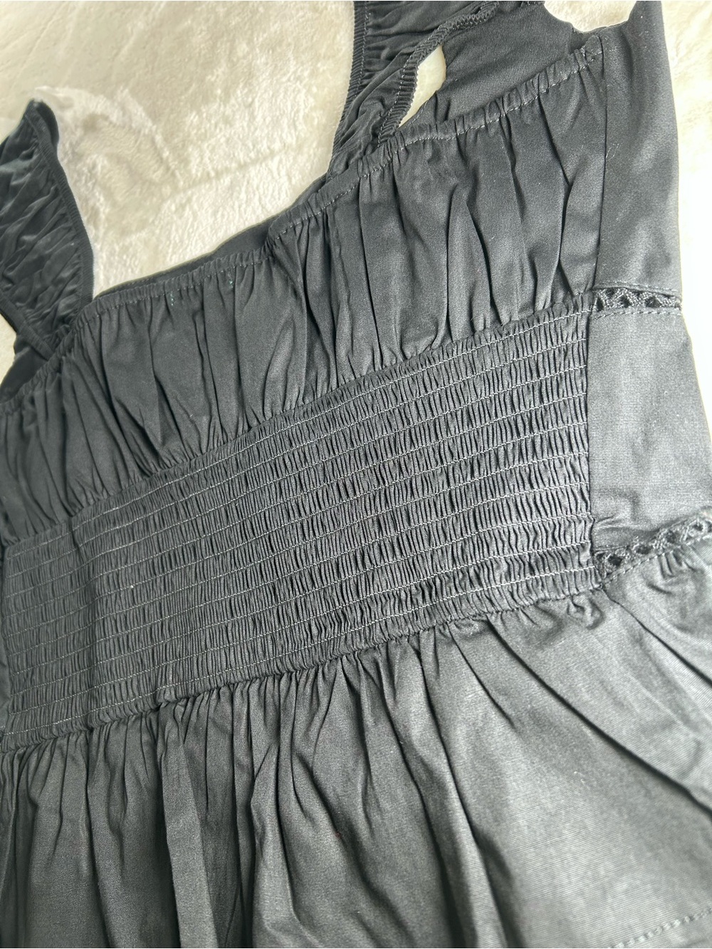 NWT Women’s Black Poplin Peplum Tank Top - Cap Sleeves - Wild Fable - Festival - Picture 7 of 10